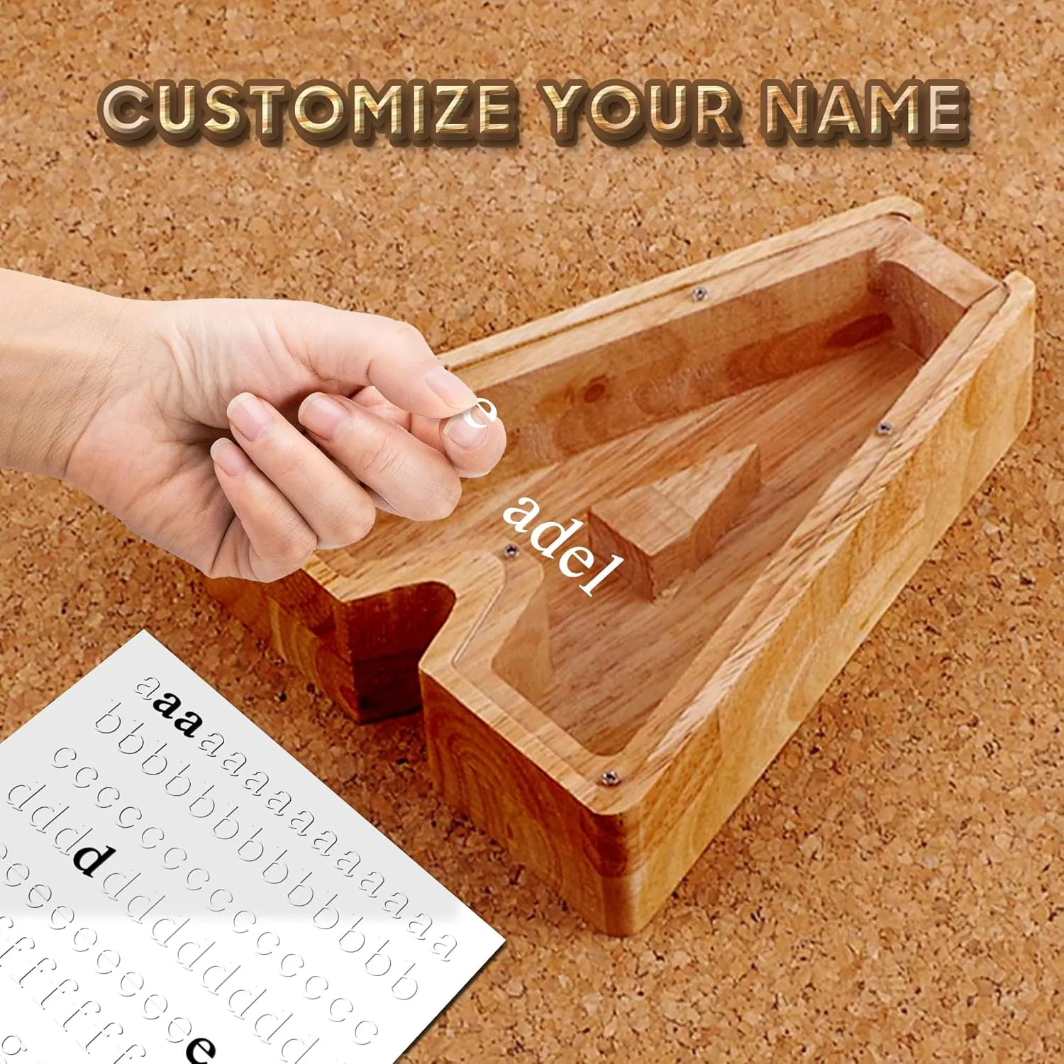 Wood Piggy-Bank Letter for Kids Boys Adults Large Personalized Piggy-Bank 26 Alphabet Custom Name Coin Bank, DIY A-Z Letter Money Bank, Perfect for Gift and Home Decoration