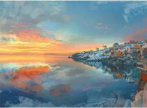 Wooden Jigsaw Puzzles for Adults Teens 500 Piece Fishing Village at The Seaside Fun Interactive Learning Toys for Boys Girls Family Game