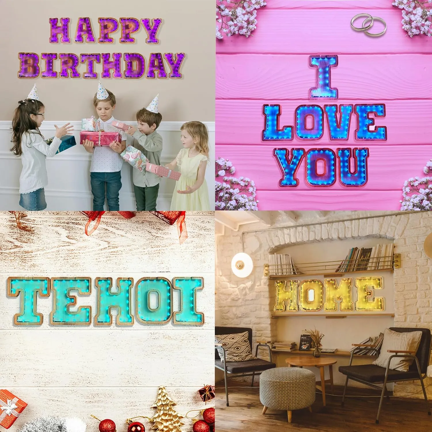 Wooden Letter Piggy Bank for Kids,9inch Kids Money Bank with LED Lights, Alphabet Coin Jar(A-Z), Birthday Gift for Kids, Toys for Boys and Girls(S)