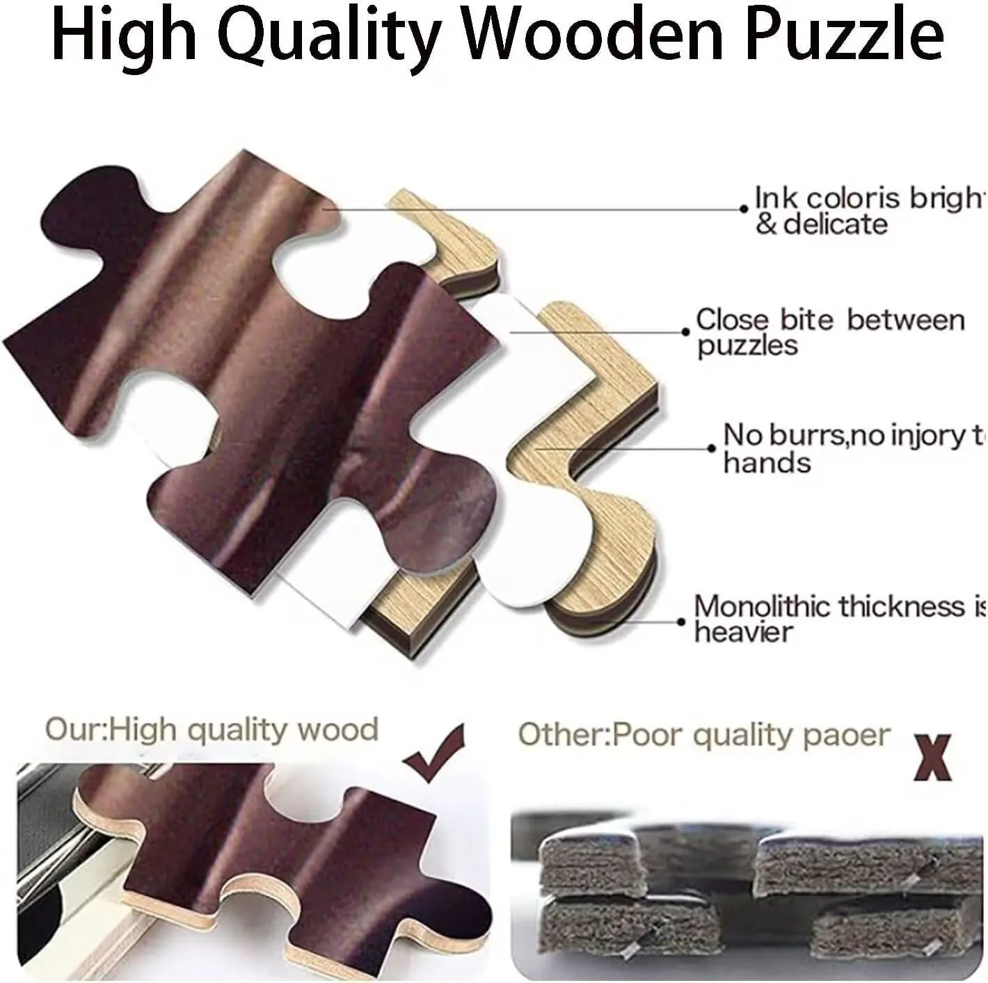 Wooden Puzzle Lake Fishing Sunset Game Pieces for Whole Family to use time Home Wall Art or Perfectly Gifts 500 PCS