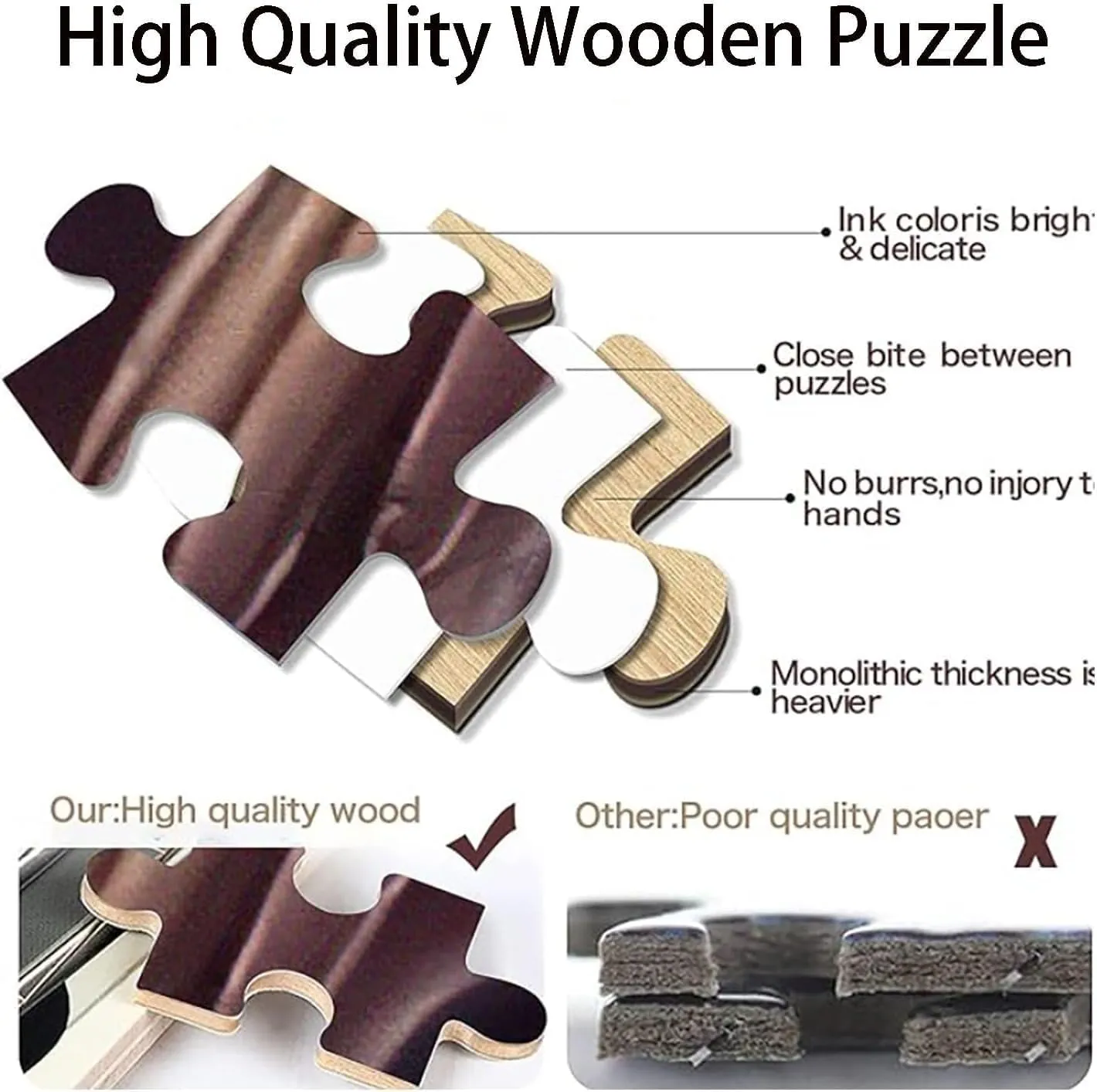 Wooden Puzzle Peaceful Fishing by The Iris - Filled Creek Intelligent Game Fit togather a Magic Art for Home Decoration or Prensent 1000 Pieces