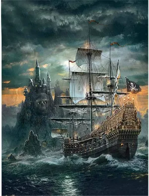 Wooden Puzzles Pirates Sailboats Fun Game Props Educational Toys Decompressing Intellectual Jigsaw Puzzles Educational Puzzles Gift,Unique Present for Home Decor Family Children and Adults 1000 PCS