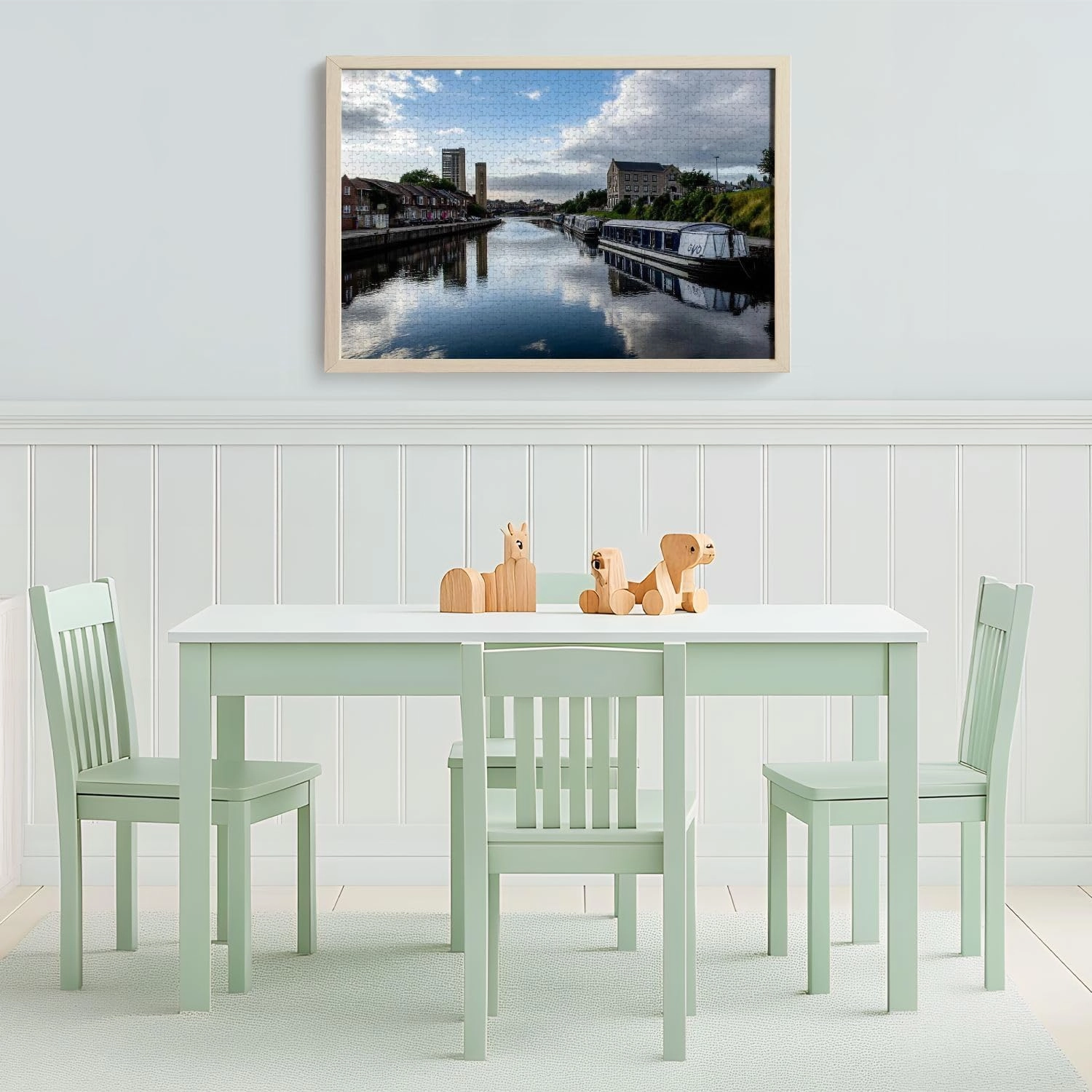 Wooden Jigsaw Puzzles for Adults 1000 Pieces Evening by Canal Doncaster Fun and Challenging Board Puzzles Large Educational Game Kids Toys Gift Home Decor