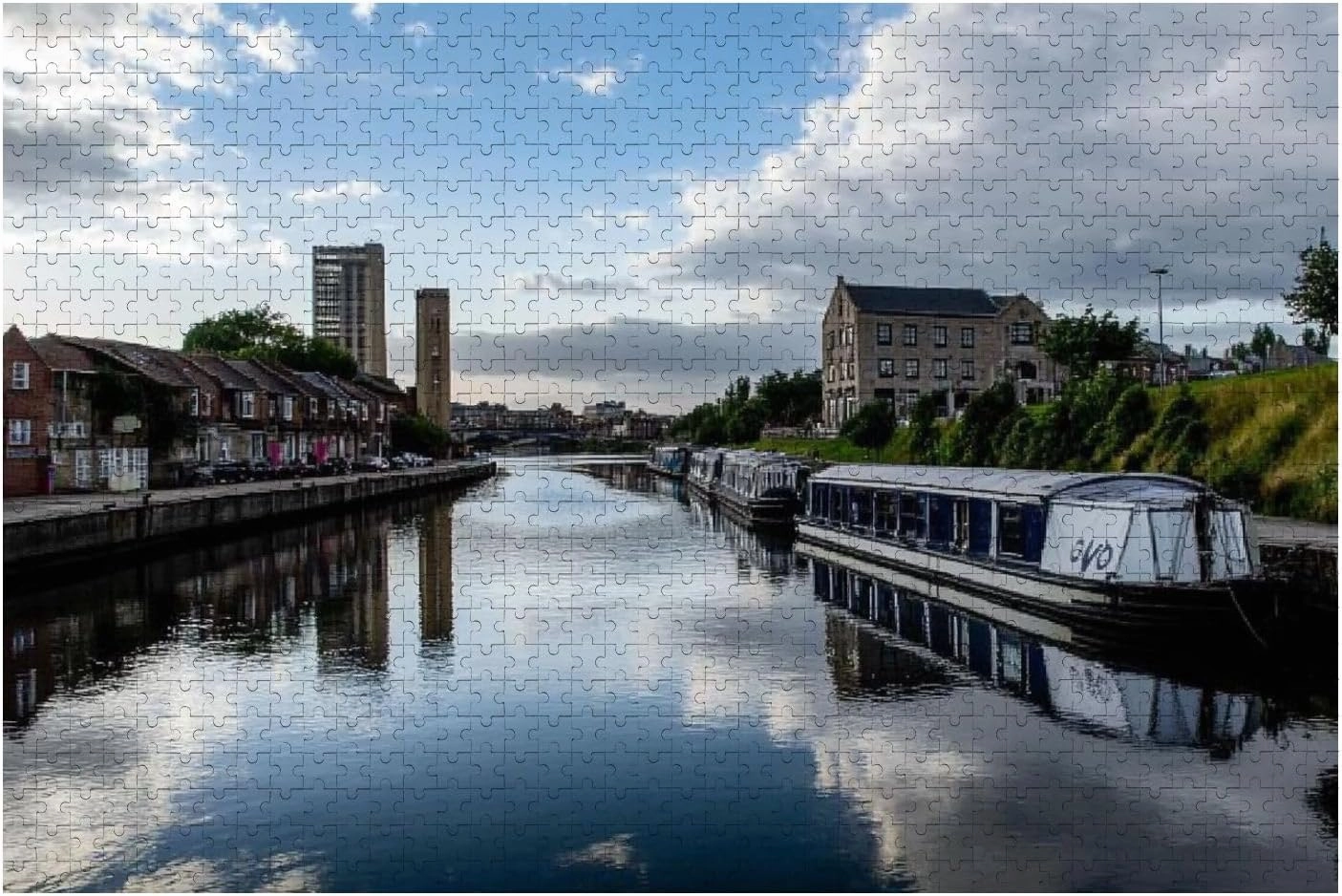 Wooden Jigsaw Puzzles for Adults 1000 Pieces Evening by Canal Doncaster Fun and Challenging Board Puzzles Large Educational Game Kids Toys Gift Home Decor