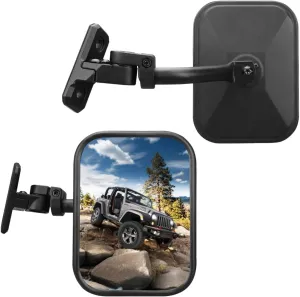 Wrangler Mirrors Doors Off Compatible with Wrangler JK TJ & Unlimited 1997-2018,Wrangler Side Mirrors Fold and Reset When Encountering Obstacles, HD Anti-shake and Anti-dazzle