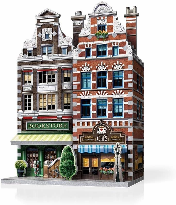 Wrebbit 3D Puzzle, Urbania Collection Bundle of 4 Includes-Cinema, FIRE Station,CAFÉ and Hotel 3D Jigsaw Puzzle. (Total 1165 Pieces)