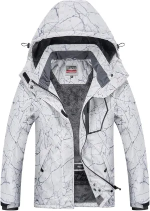 WULFUL Women’s Waterproof Snow Ski Jacket Mountain Windproof Winter Coat with Detachable Hood