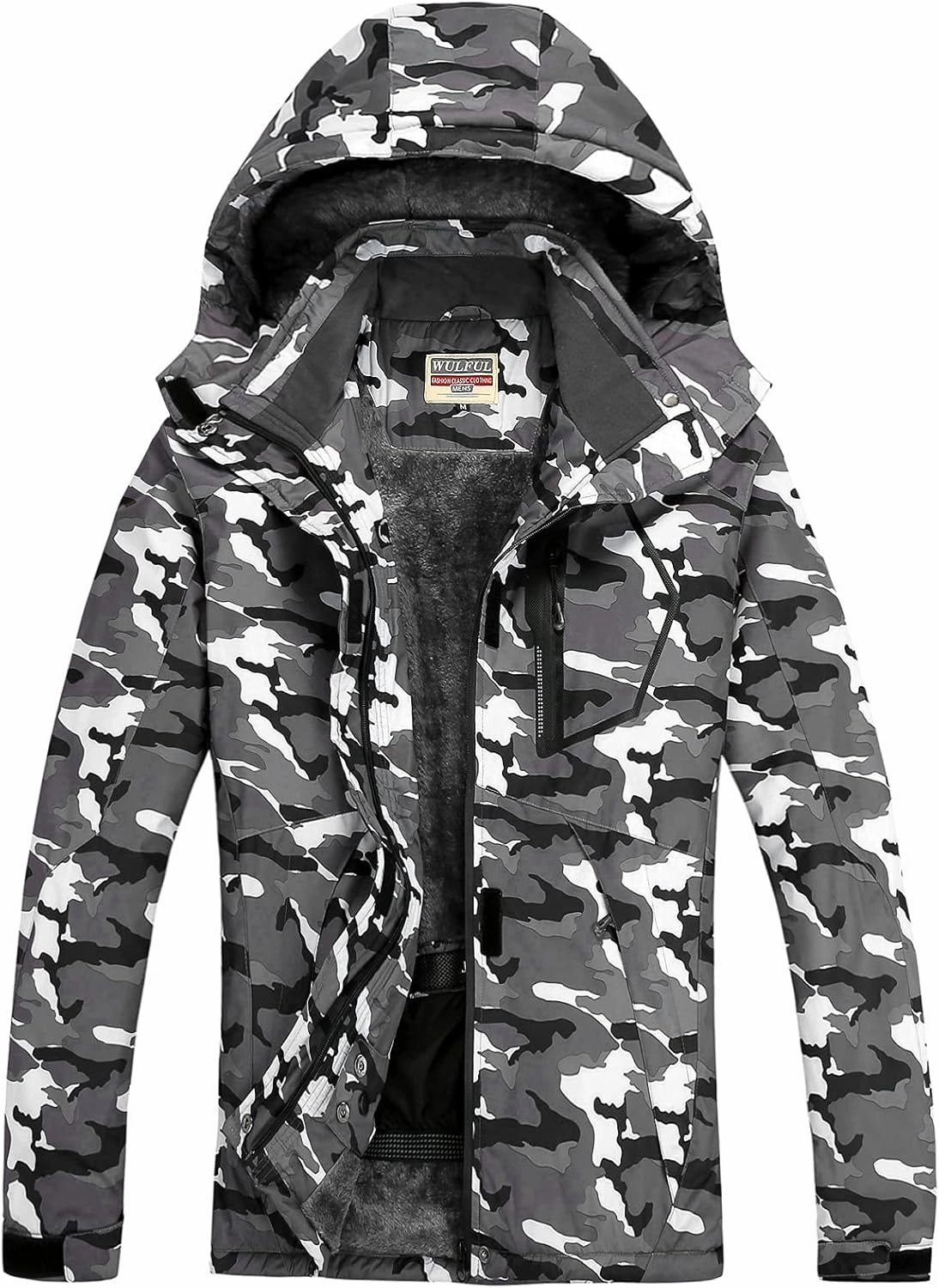 WULFUL Women’s Waterproof Snow Ski Jacket Mountain Windproof Winter Coat with Detachable Hood