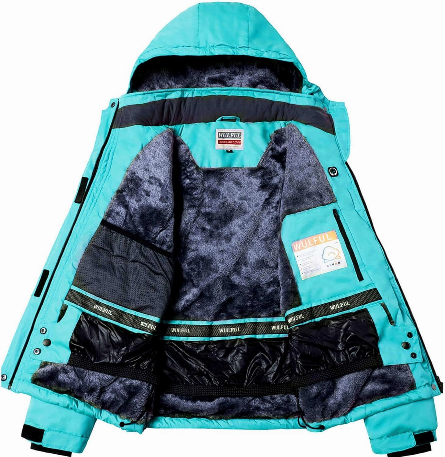 WULFUL Women’s Waterproof Snow Ski Jacket Mountain Windproof Winter Coat with Detachable Hood