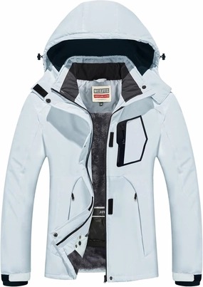 WULFUL Women’s Waterproof Snow Ski Jacket Mountain Windproof Winter Coat with Detachable Hood
