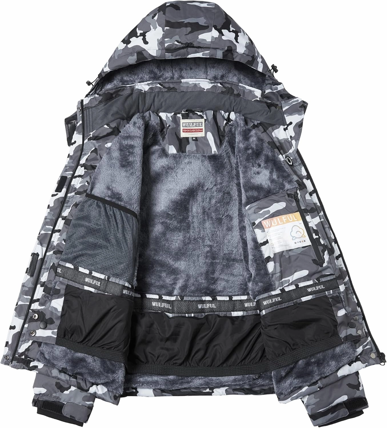 WULFUL Women’s Waterproof Snow Ski Jacket Mountain Windproof Winter Coat with Detachable Hood