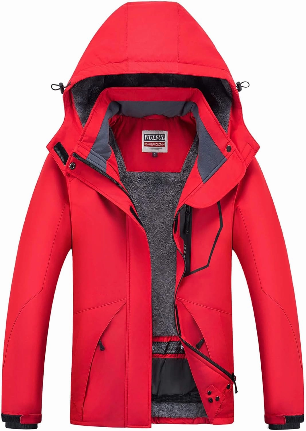 WULFUL Women’s Waterproof Snow Ski Jacket Mountain Windproof Winter Coat with Detachable Hood