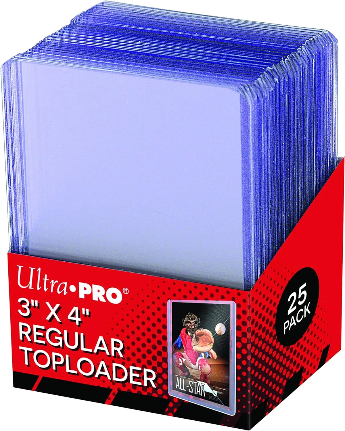 x25 Clear Regular Toploaders Hard Plastic Sleeves 3" x 4" - Ultra PRO
