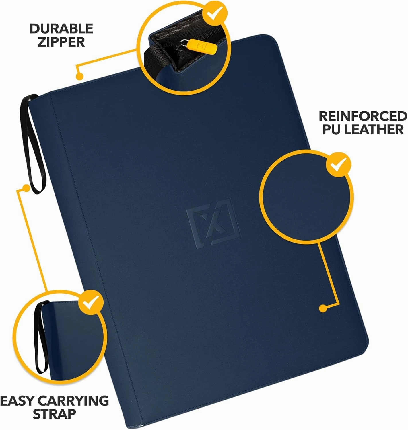 X PRO 1000  Card Binder - Comes with 200 Card Sleeves | Compatible with TCG, Sports, MTG & More - Ringless Trading Card Binder | 1000 Pockets | TCG Binder (Midnight Blue)
