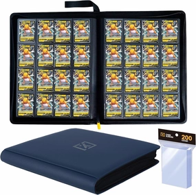 X PRO 1000  Card Binder - Comes with 200 Card Sleeves | Compatible with TCG, Sports, MTG & More - Ringless Trading Card Binder | 1000 Pockets | TCG Binder (Midnight Blue)