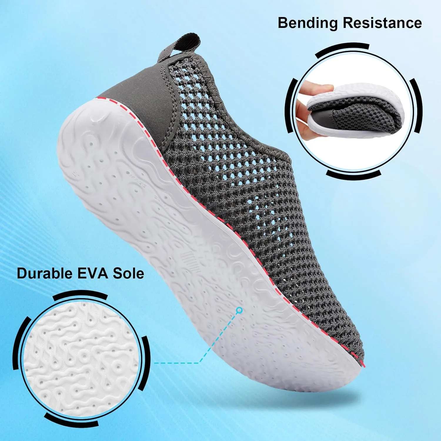 XIHALOOK Water Shoes for Women Men Quick Dry Lightweight Aqua Barefoot for Beach Swim Pool Surf Yoga Sports