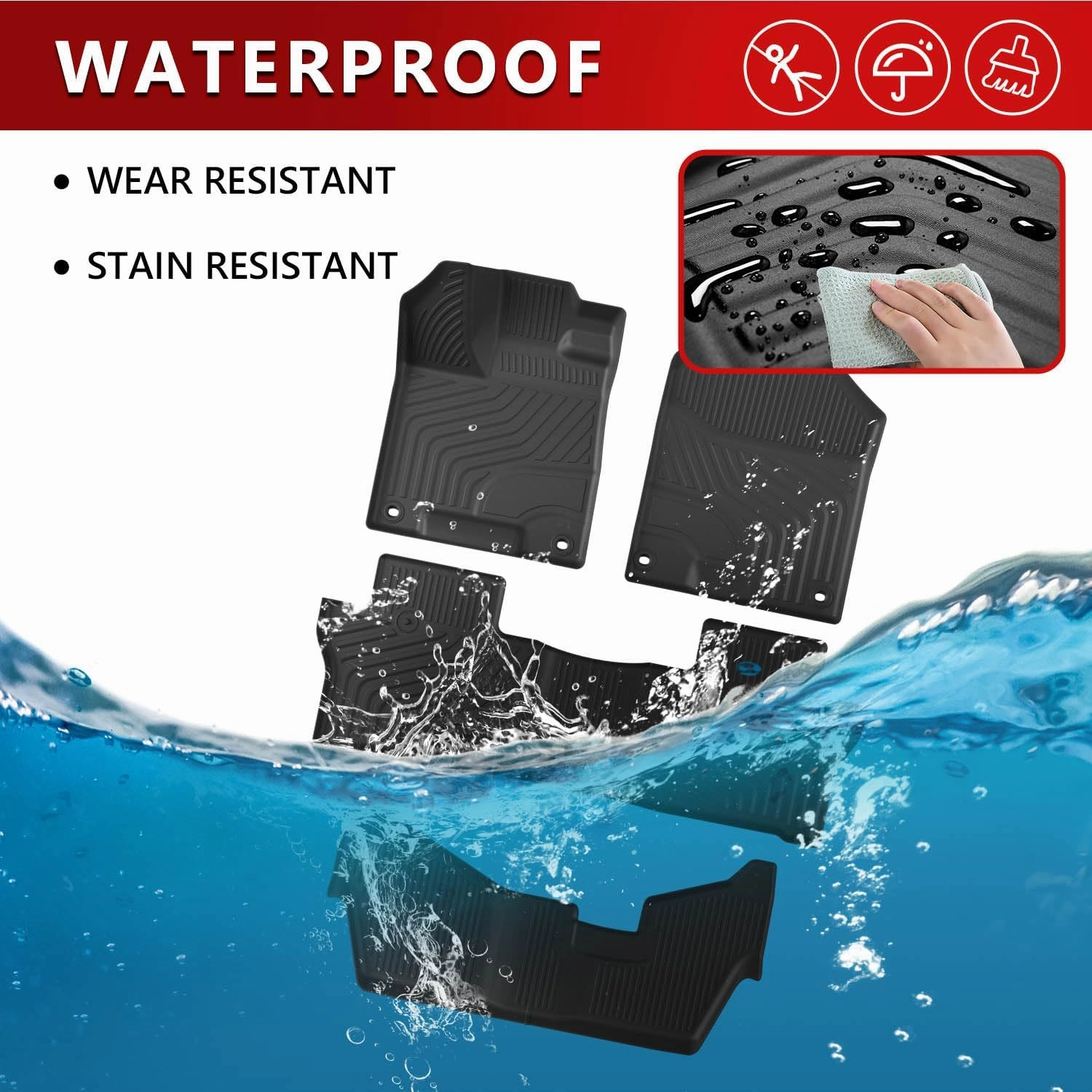 Xipoo 8 Seats Floor Mat Compatible with 2016-2022 Honda Pilot Cargo Mat TPE Trunk Cargo Liner Floor Liner Replacement for 2016-2022 Honda Pilot Accessories