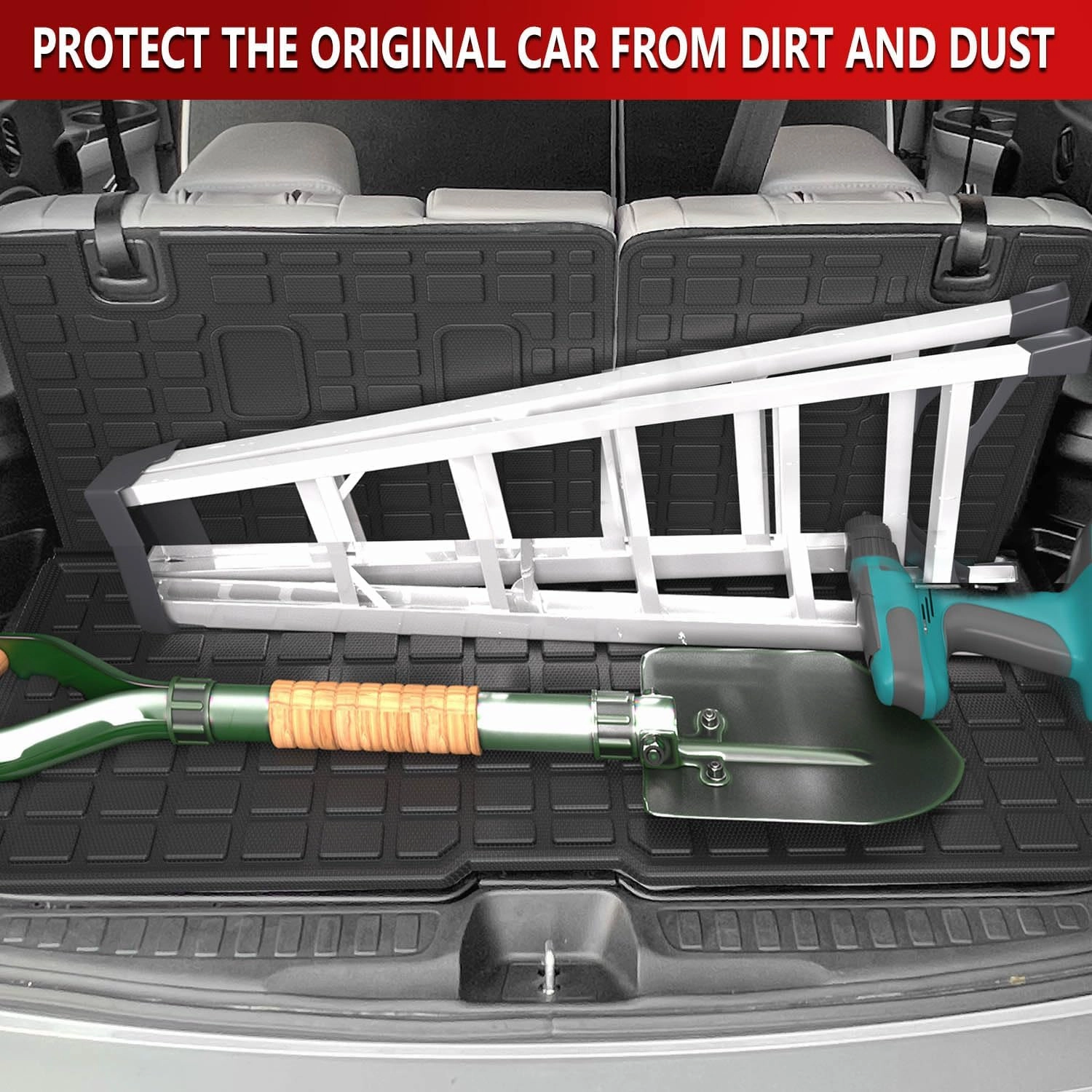 Xipoo 8 Seats Floor Mat Compatible with 2016-2022 Honda Pilot Cargo Mat TPE Trunk Cargo Liner Floor Liner Replacement for 2016-2022 Honda Pilot Accessories