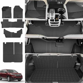 Xipoo 8 Seats Floor Mat Compatible with 2016-2022 Honda Pilot Cargo Mat TPE Trunk Cargo Liner Floor Liner Replacement for 2016-2022 Honda Pilot Accessories