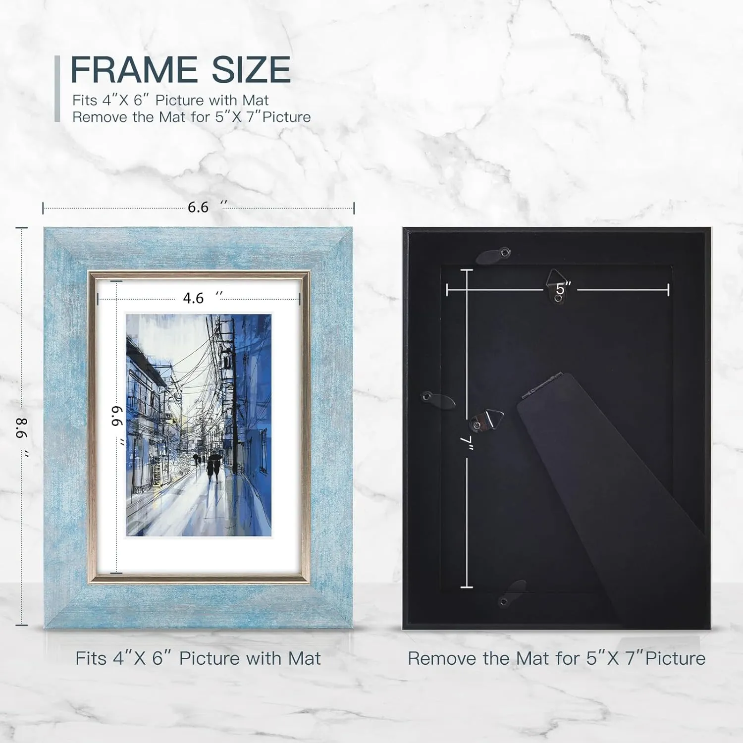 XUANLUO 5x7 Picture Frames Set of 4 Rustic Retro Photo Frame with HD plastic cover for all Mount and Tabletop Display Family Friends Wedding Gift
