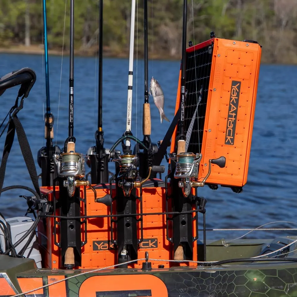YakAttack ShortStak Upgrade Kit for BlackPak Pro, 16" x 16" - YakAttack Orange (BLP-AC-0011-OR) | Kayak Fishing Accessories