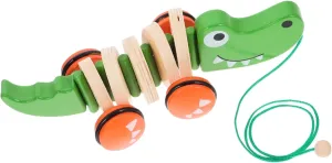 Yardwe Wooden Pull Along Educational Waddling Walker for Safe Traction Encourages Imagination Coordination Social Skills