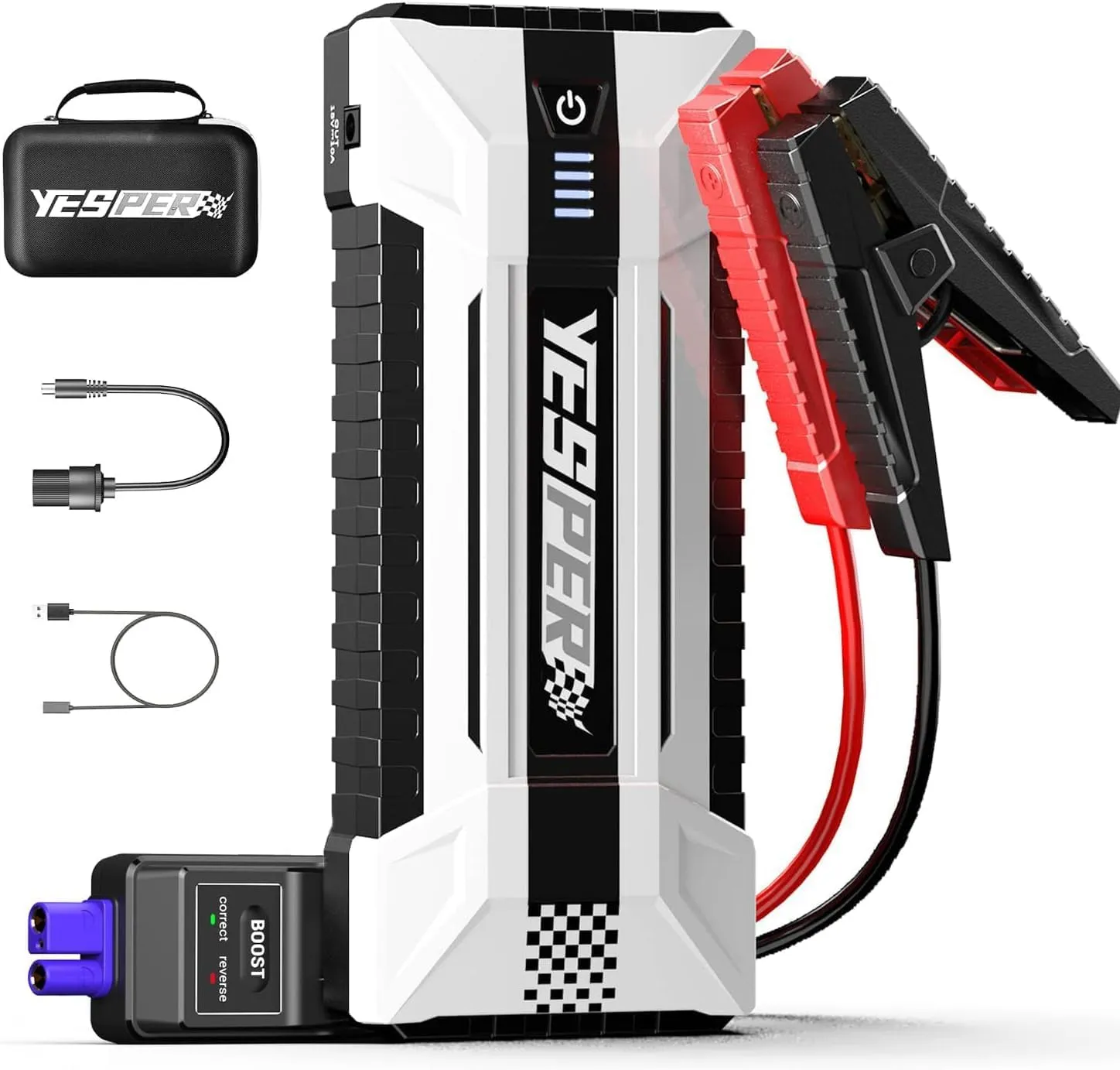 YESPER Car Battery Jump Starter- 4120A Peak Portable Car Starter (All Gas, up to 10.0L Diesel Engine) with Booster, 12V Jump Box Battery Jump Pack with Carry Case& DSLI Safe Tech