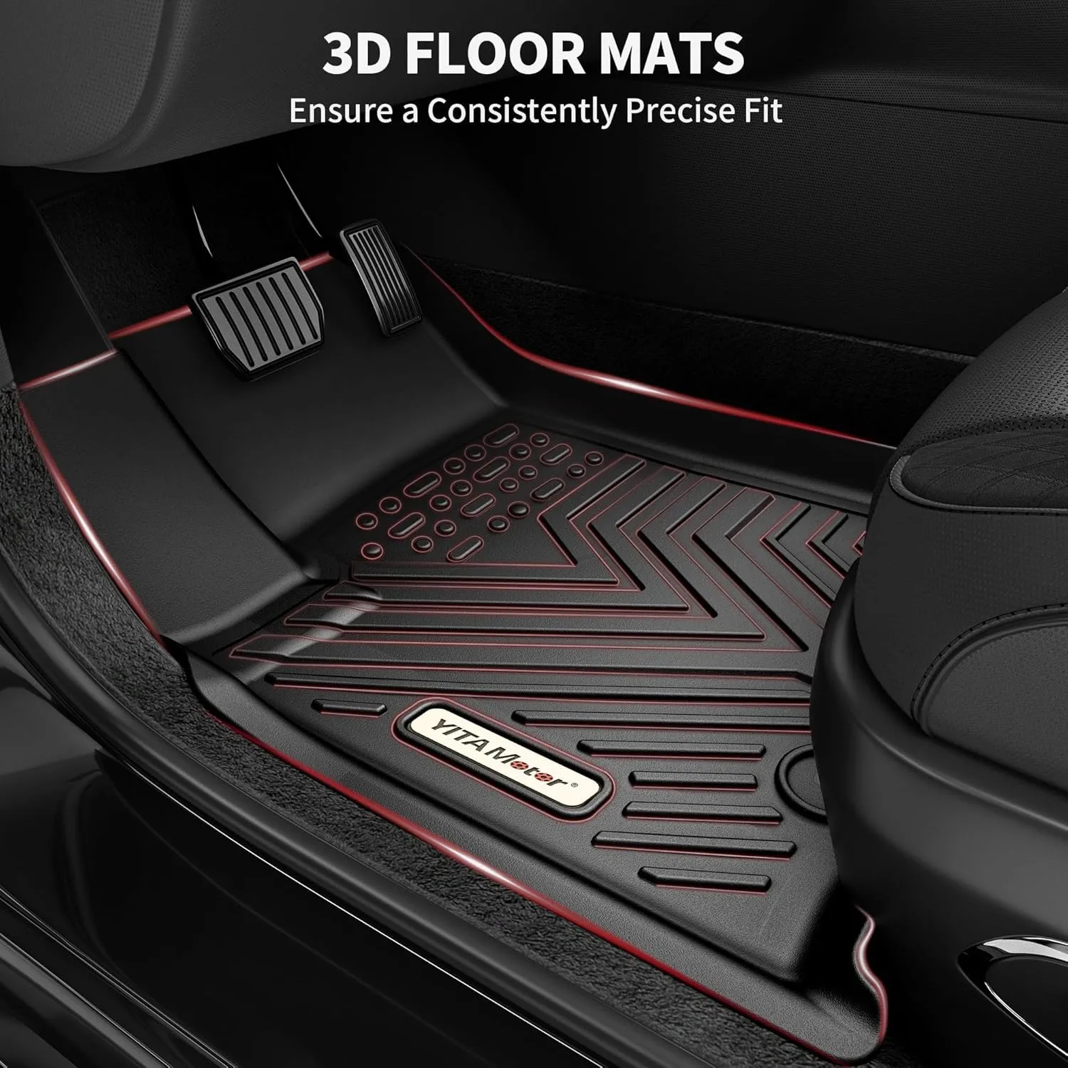 YITAMOTOR Floor Mats Compatible with Honda 2017-2022 CR-V, 1st & 2nd Row All Weather Protection, Black