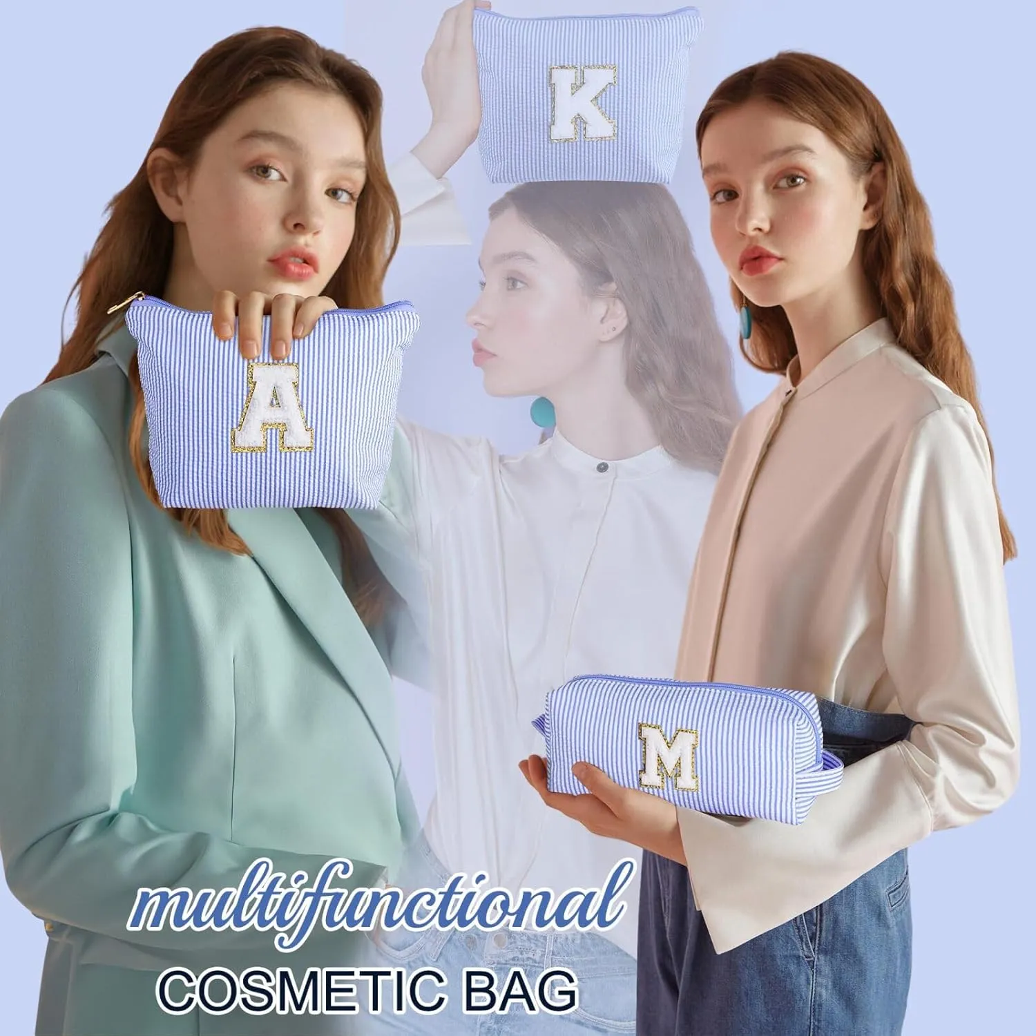 YOOLIFE Birthday Gifts for Teens Girls - Travel Makeup Bag | Personalized Gifts - Cute Travel | Initial Makeup Bag | Birthday Gifts for Women | Christmas Gifts for Teens Girls | Gifts for Girls L