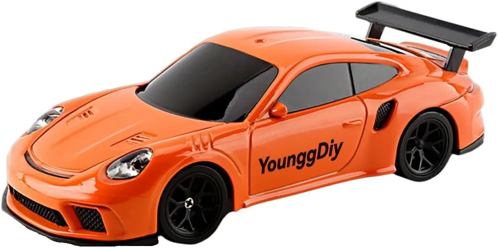 YounggDiy-Remote Control Sports Car, 1/43 Scale 2.4G Full Proportional RC Electric Mini Racing Drift Car Model with Lights Kit (RTR Version)