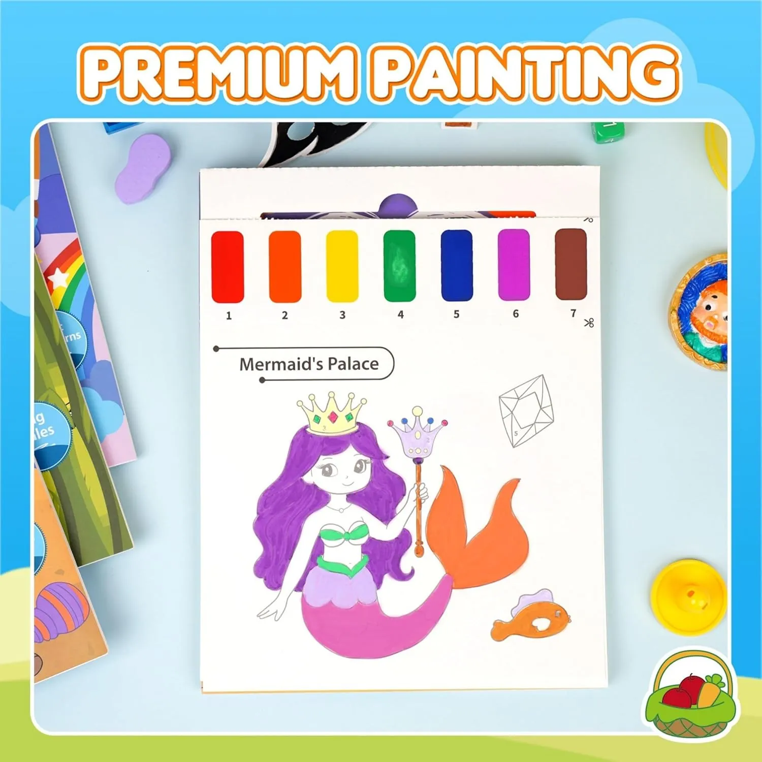 YPLUS Paint with Water Books for Toddlers, Art Craft Toys Watercolor Painting Paper for Kids Gift for Drawing with Brush - 5 Themes