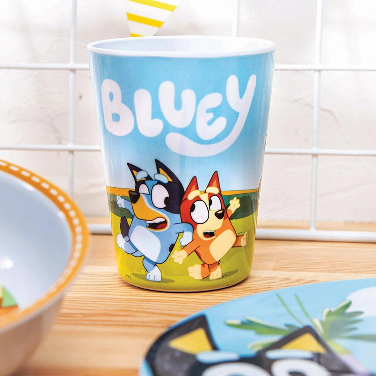 Zak Designs 5-Piece Dinnerware Set, Bluey - Durable Plastic & Stainless Steel - Includes Tumbler, 8-Inch Plate, 6-Inch Bowl, Fork & Spoon - Suitable for Kids Ages 3 