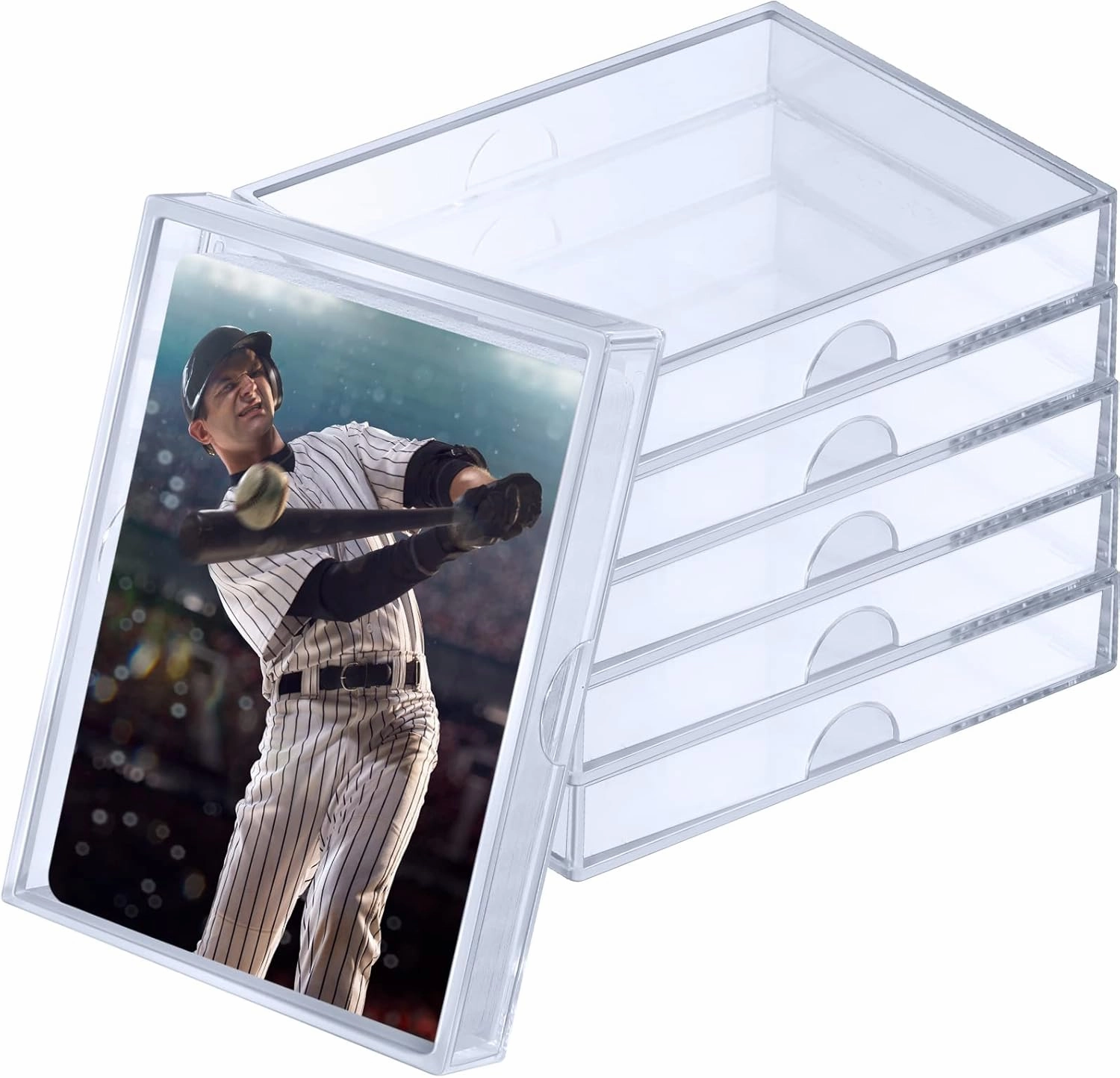 Zonon 12 Pieces Clear Deck Case, Card Organizer Compatible with MTG TCG Plastic Playing Card Case Trading Card Collection Card Box Holder for Game Cards Storage