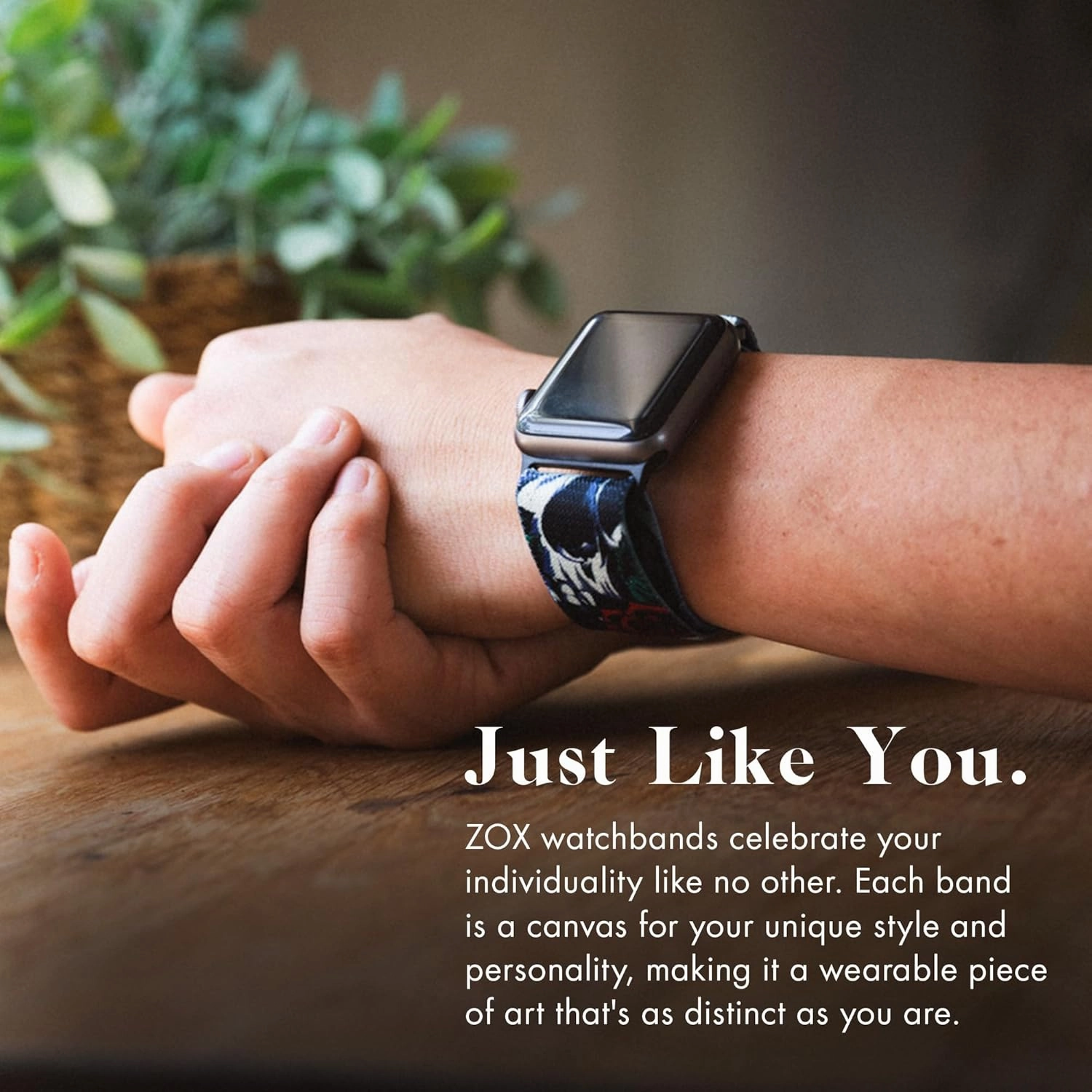 ZOX Apple Watch Band – Elastic Band with Motivational Affirmations and Beautiful Artwork – Gifts for Men, Women & Kids